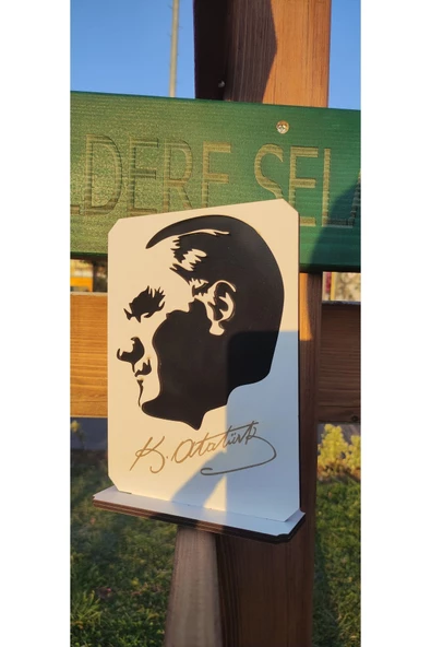 Atatürk imza masa üstü ahşap tablo ev &ofis - 2