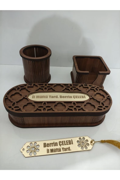 Ahşap Masa Üstü Isimlik 6lı Set - 4