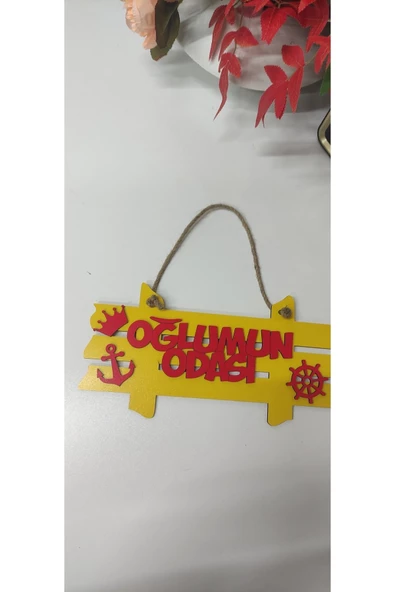 Ahşap fanatik oğlumun odası kapı süsü - 3