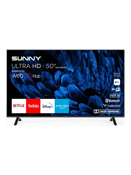 Sunny SN50FMN252 4K Ultra HD 50" 127 Ekran Uydu Alıcılı webOS Smart LED TV