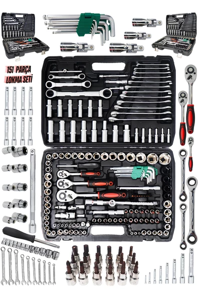 RETOOLS 151 PARÇA LOKMA SETİ: TAM PROFESYONEL 72 DİŞ EĞİK CIRCIR, ÇELİK YAPILI TAM SET!