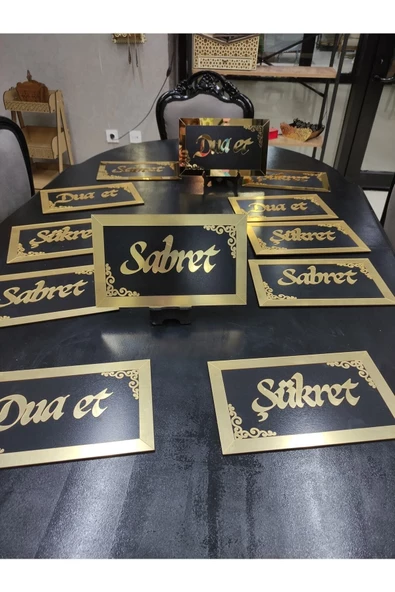 Sabret,şükret ,dua Et Gold Tablo 3lü Tablo - 2