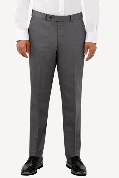 Vakamen Erkek Gri Regular Fit Yünlü Kumaş Pantolon-6878 - 2