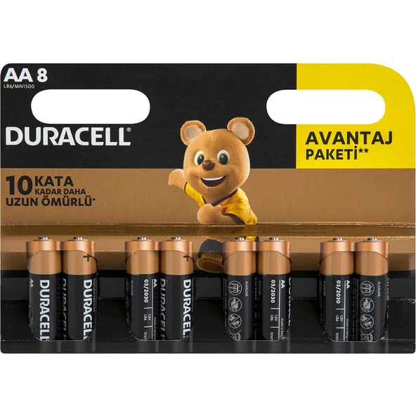 Duracell 8 Adet Alkalin  Aa Kalem Pil