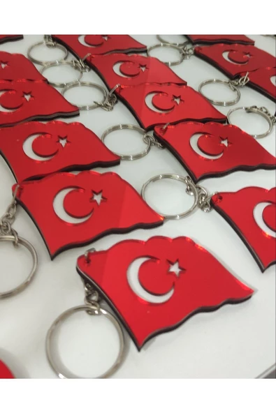 Hediyelik Isimli Pleksi Bayrak Anahtarlık Dalgalı 15 Adet - 3