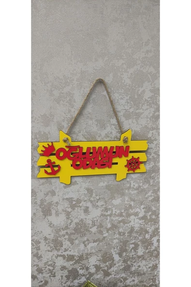 Ahşap fanatik oğlumun odası kapı süsü - 4