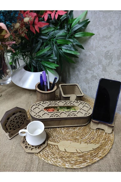 Ahşap Masa Üstü Isimlik 6lı Set - 2