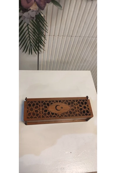 Ay Yıldızlı Tesbih& Kalem Ahşap Kutu - Resim 3