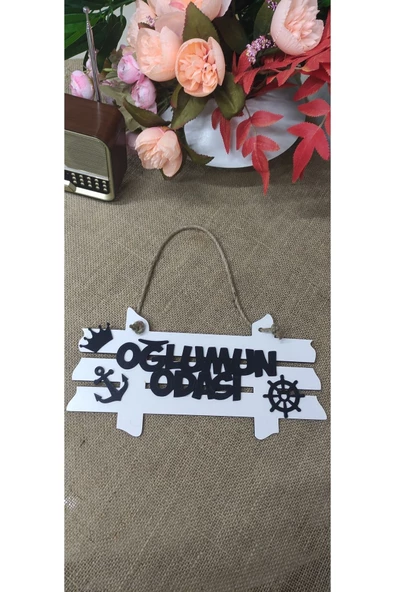 Ahşap Beşiktaş oğlumun odası kapı süsü - 3