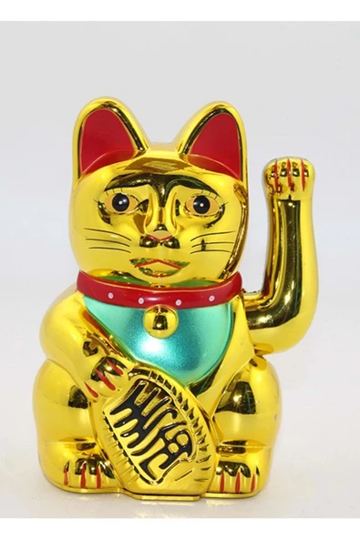 Maneki Neko Feng Shui Bereket Şans Mutluluk Çağıran Şans Kedisi Pilli Hareketli Pati Feng Shui Büyük