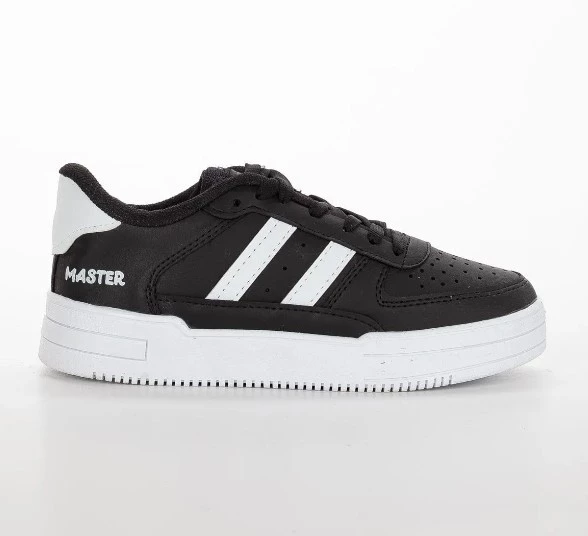 Kadın Siyah Beyaz Şeritli Casual Düz Renk Spor Ayakkabı Yüksek Taban Bağcıklı Klasik Sneaker