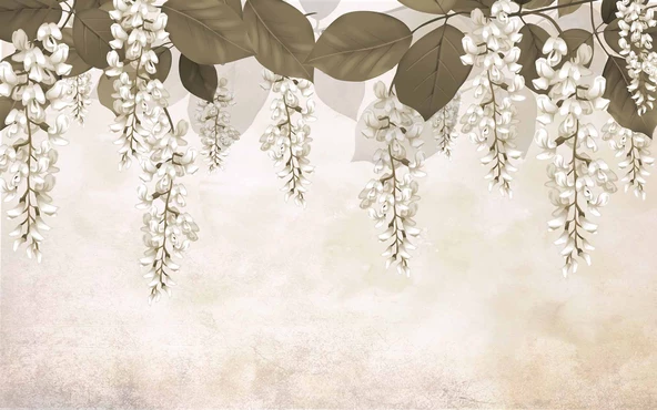 Soft Sarkan Çiçek Desenli Modern Duvar Kağıdı Baskı - 7