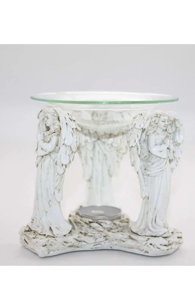 Buhardanlık Melek Seramik Cam Buhurdanlık Ayakta Dua Eden Melekler - Resim 2