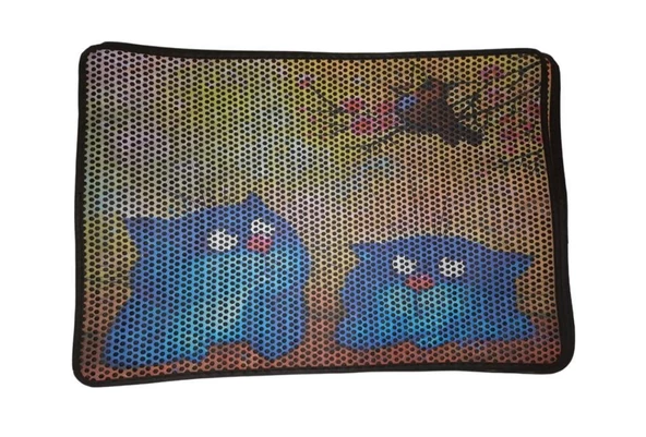 Nanbell Büyük Elekli Çift Katlı Kedi Kumu Paspası 75X59 cm Desenli No:13