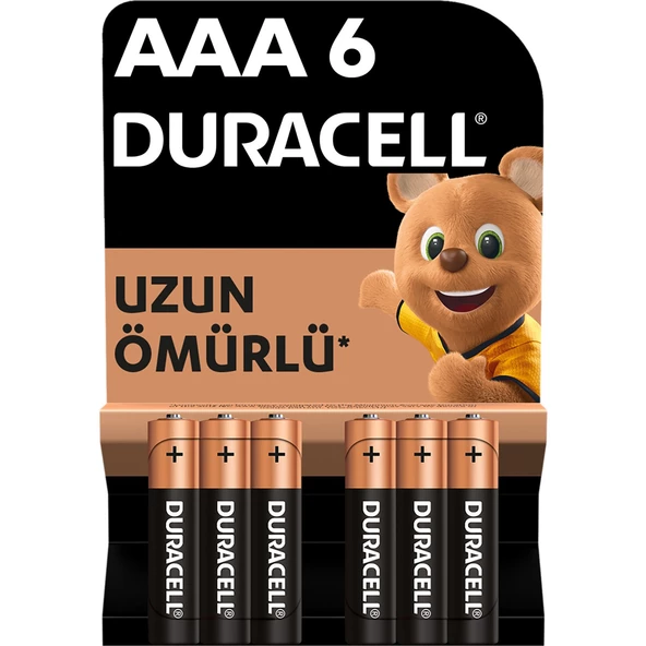 Duracell Aaa Alkalin Ince Kalem Pil 6'lı Paket