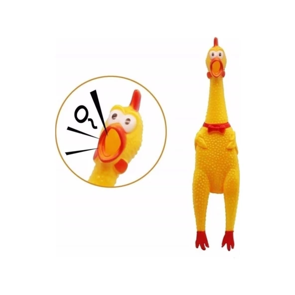 Bağıran Tavuk Anahtarlık Çığlık Atan Horoz Oyuncak Shrilling Chicken (16 cm)- 1 Adet - 2
