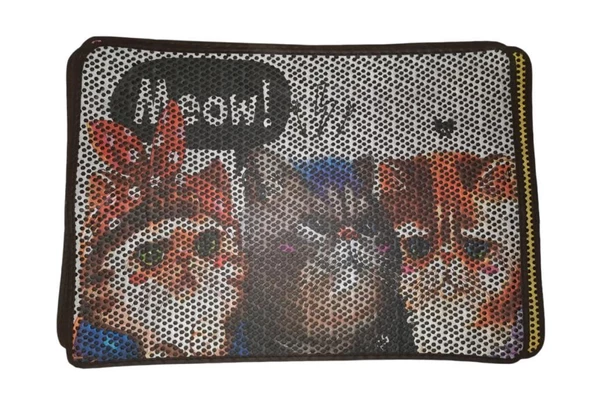 Nanbell Büyük Elekli Çift Katlı Kedi Kumu Paspası 75X59 cm Desenli No:7