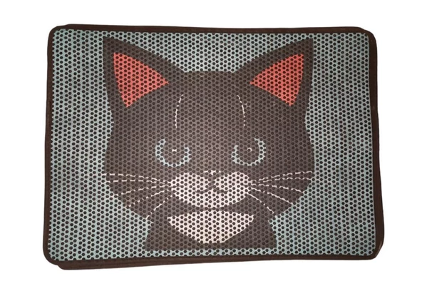 Nanbell Büyük Elekli Çift Katlı Kedi Kumu Paspası 75X59 cm Desenli No:6