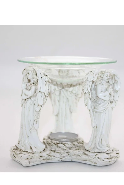 Buhardanlık Melek Seramik Cam Buhurdanlık Ayakta Dua Eden Melekler - Resim 4