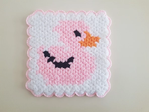 Banyo Bebek el örme lifi Yün Çirkin Ördek Desenli - 2