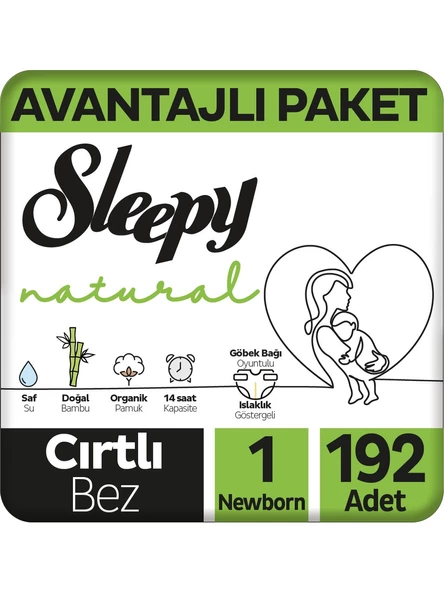 Sleepy Natural 1 Numara Yenidoğan 192'li Bebek Bezi
