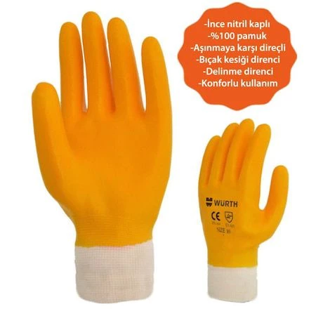 WÜRTH NİTRİL ELDİVEN SARI 10/Xl - Resim 2
