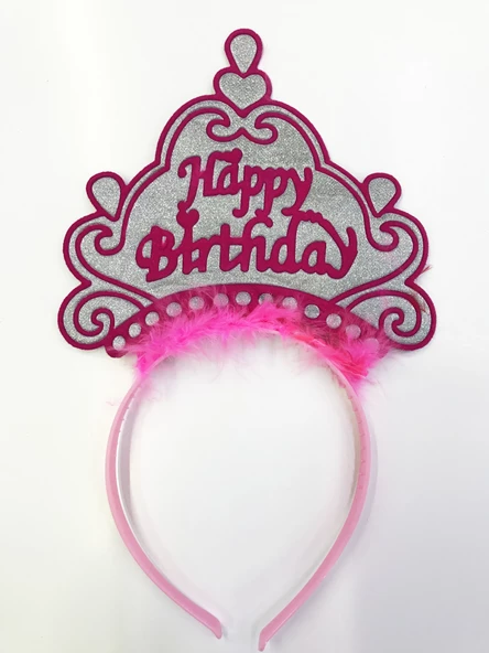 Happy Birthday Yazılı Neon Renk Taç 12 Adet - 5