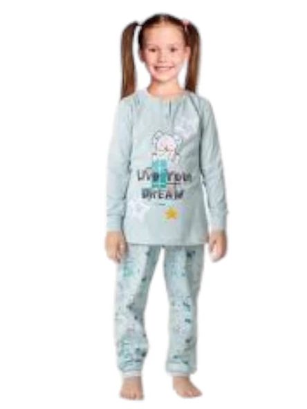 Doremi Kız Çocuk Pijama Takımı yeşil