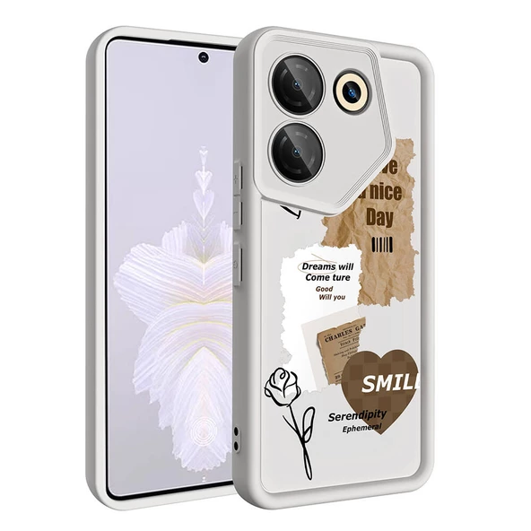 Tecno Camon 20 Pro 5G Kılıf Kamera Korumalı Baskılı Arka Yüzey Zore Klas Kapak - Resim 7