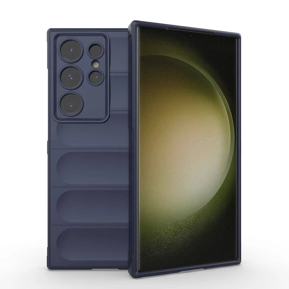 Galaxy S24 Ultra Kılıf Esnek TPU Oyuklu Arka Yüzey Tasarımlı Zore Etnik Silikon Kapak