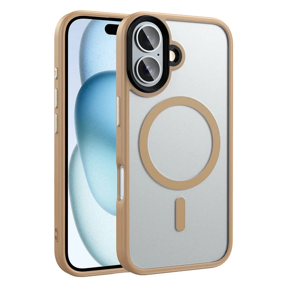 Apple iPhone 16 Plus Kılıf Mat Arka Yüzey Wireless Şarj Özellikli Zore Flet Magsafe Kapak - Resim 7
