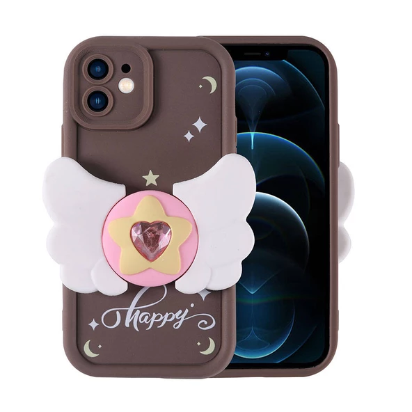 Apple iPhone 12 Kılıf Kamera Korumalı Figür Tasarımlı Zore Kapya Kapak - Resim 3