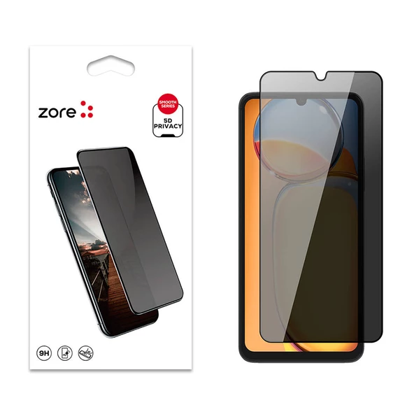 Xiaomi Redmi 13C Zore New 5D Privacy Temperli Ekran Koruyucu - 3