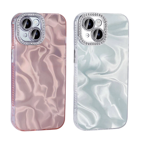 Apple iPhone 13 Kılıf Airbagli Parlak Taş Detay Tasarımlı Zore Esila Kapak - Resim 8