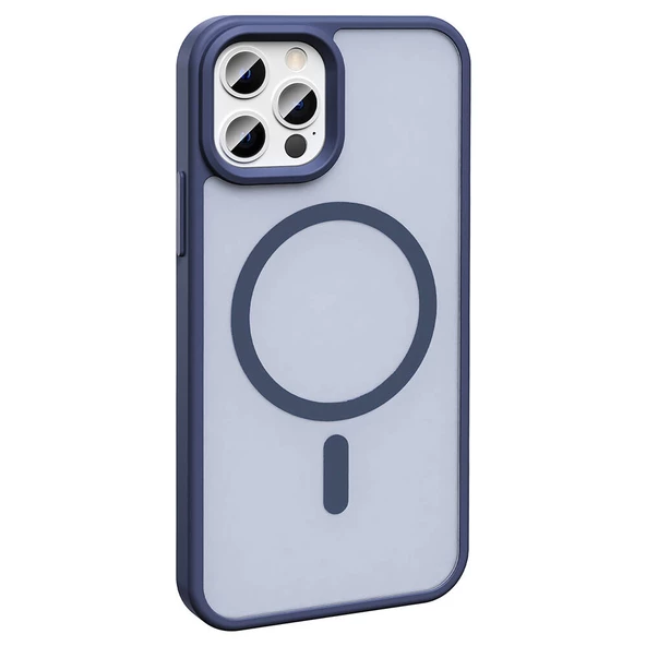 Apple iPhone 12 Pro Kılıf Magsafe Şarj Özellikli Mat Arka Yüzey Zore Sio Kapak - Resim 10