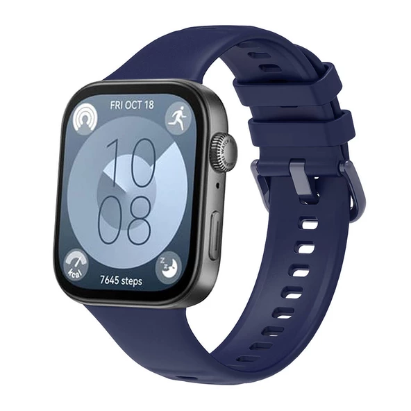 Huawei Watch Fit 3 Band Serisi Klasik Kordon Silikon Strap Kayış - 9