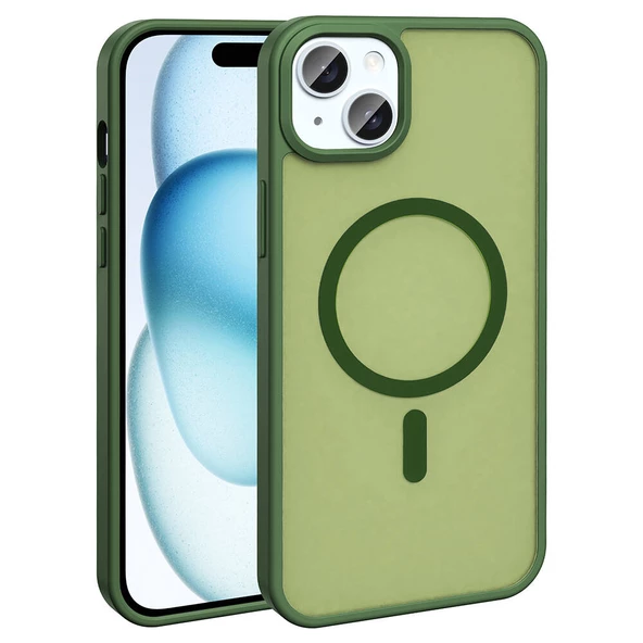 Apple iPhone 14 Kılıf Magsafe Şarj Özellikli Mat Arka Yüzey Zore Sio Kapak - Resim 6