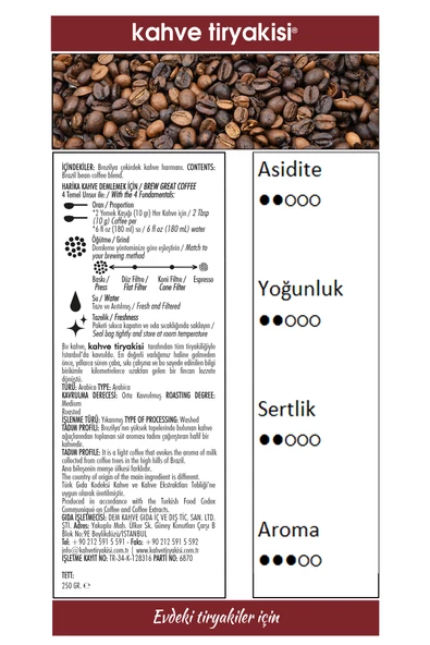 Brazil Supreme Çekirdek Kahve 250 gr - 3