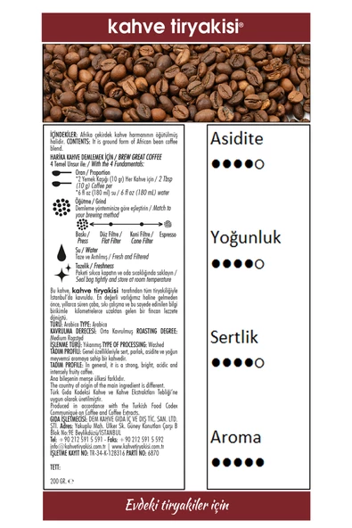 Afrika Filtre Kahve 200 gr - 3