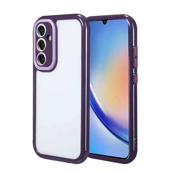 Galaxy A34 Kılıf Kamera Korumalı Renkli Kenar ve Çerçeve Tasarımlı Zore Vitamin Kapak - 3