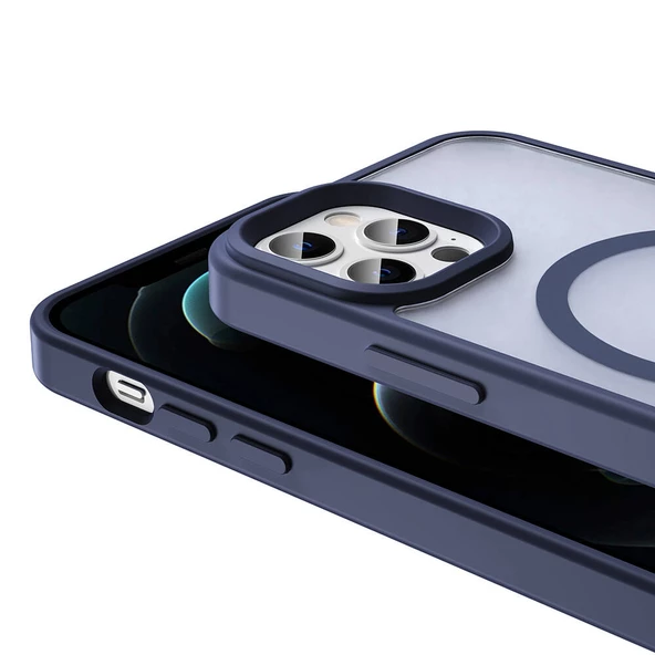 Apple iPhone 12 Pro Kılıf Magsafe Şarj Özellikli Mat Arka Yüzey Zore Sio Kapak - Resim 12