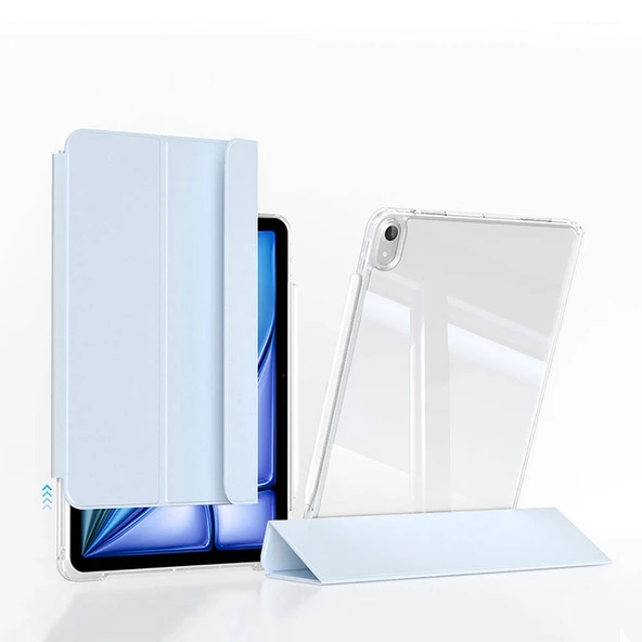 ?Apple iPad Air 11 2024 Kılıf Magnetik Ayrılabilen Airbagli Zore Sliding Tablet Kılıfı - 4
