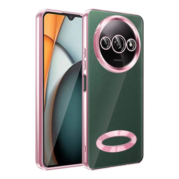 Xiaomi Redmi A3 4G 2024 Kılıf Kamera Korumalı Logo Gösteren Zore Omega Kapak - Resim 5