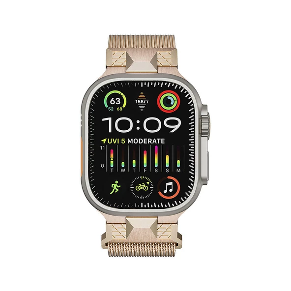 Apple Watch Ultra 49mm Zore KRD-107 Metal Hasır Kordon