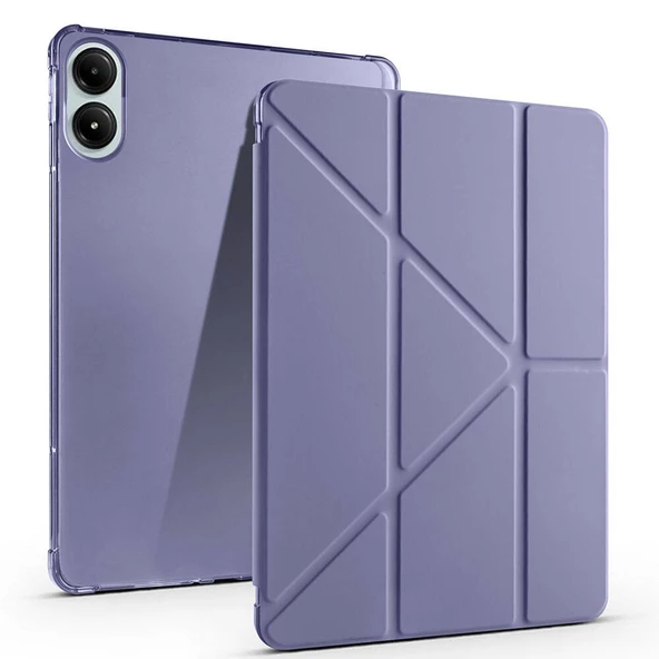 Xiaomi Poco Pad Kılıf Zore Tri Folding Kalem Bölmeli Standlı Kılıf