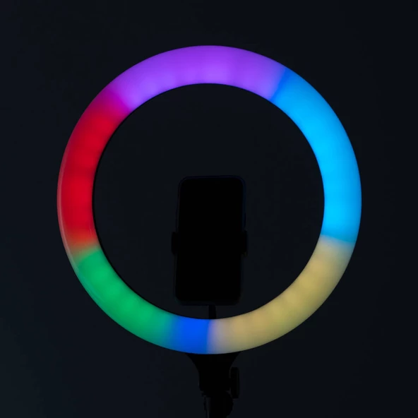 Zore MJ38 RGB 25W Ring Light Canlı Yayın 38cm USB'li ve Telefon Stand - 12