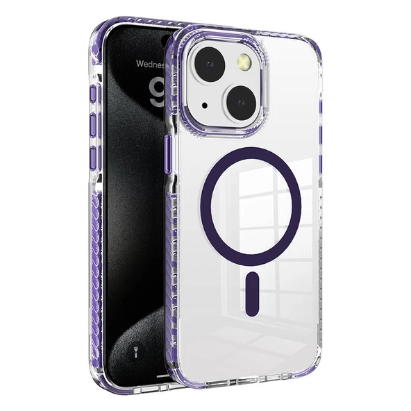 Apple iPhone 15 Kılıf Magsafe Şarj Özellikli Airbagli Takılabilir Askı Aparatlı Zore Nana Kapak - Resim 2