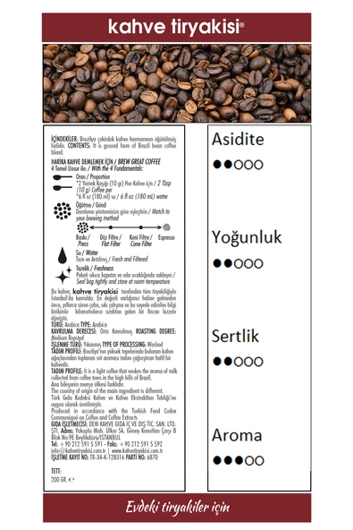 Brazil Supreme Flltre Kahve (SİNGLE ORİGİN) 200 gr - 3