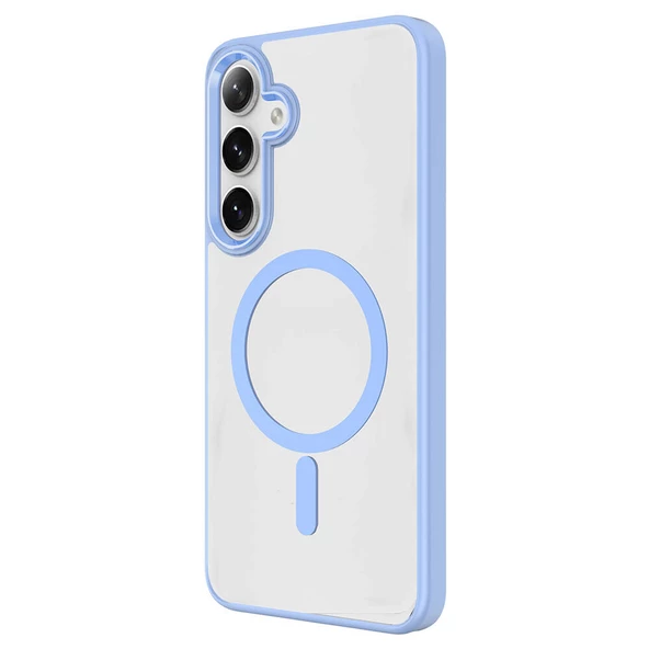 Galaxy S24 Plus Kılıf Magsafe Şarj Özellikli Zore Krom Magsafe Silikon Kapak - Resim 3