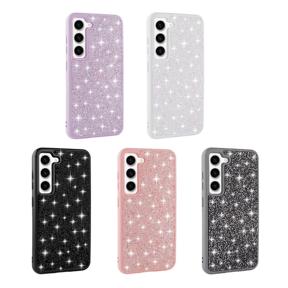 Galaxy S23 Kılıf Parlak Taşlı Tasarım Zore Pırlanta Kapak - Resim 8